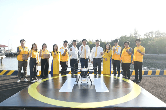UAV cất cánh tại bến phà Cần Giờ.