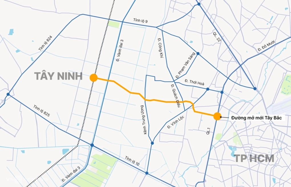 Hướng tuyến dự kiến đường mở mới Tây Bắc tại hạ tầng Vinhomes Green City